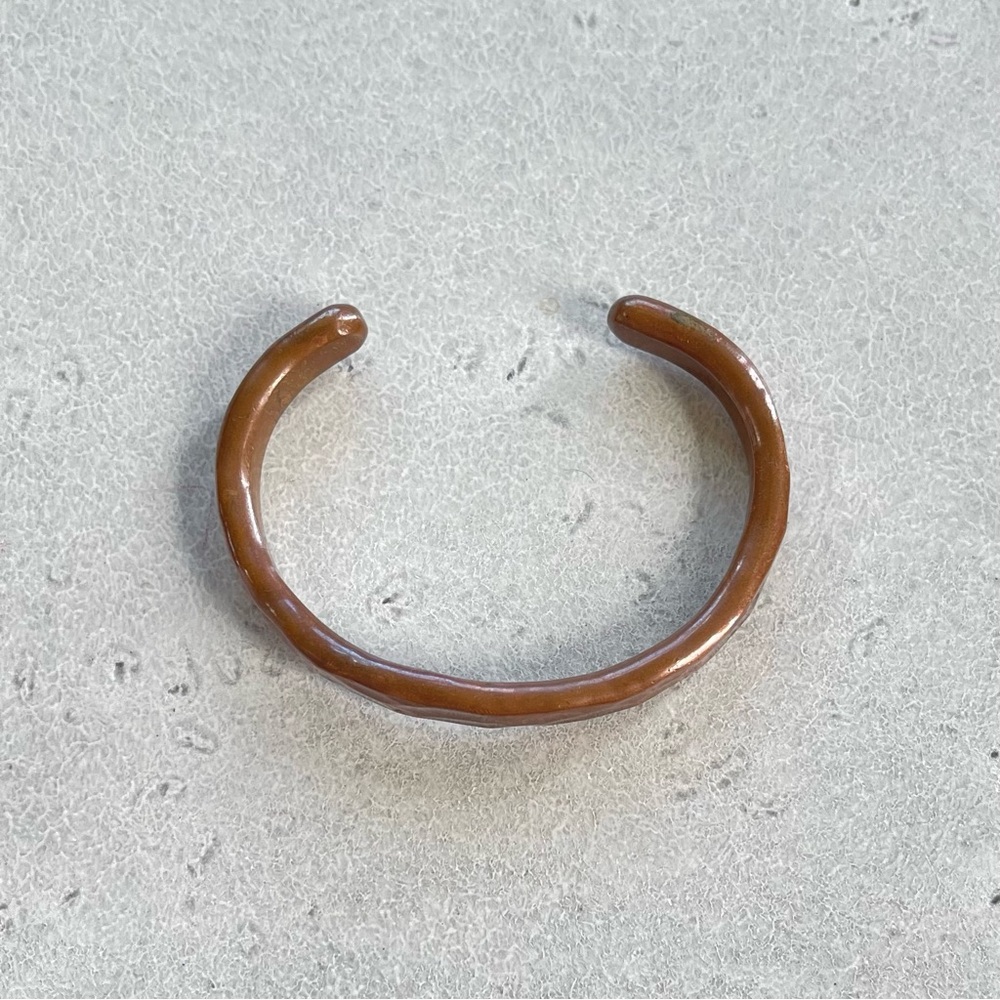 Hammered Texture Solid Copper Cuff Bracelet - image 2